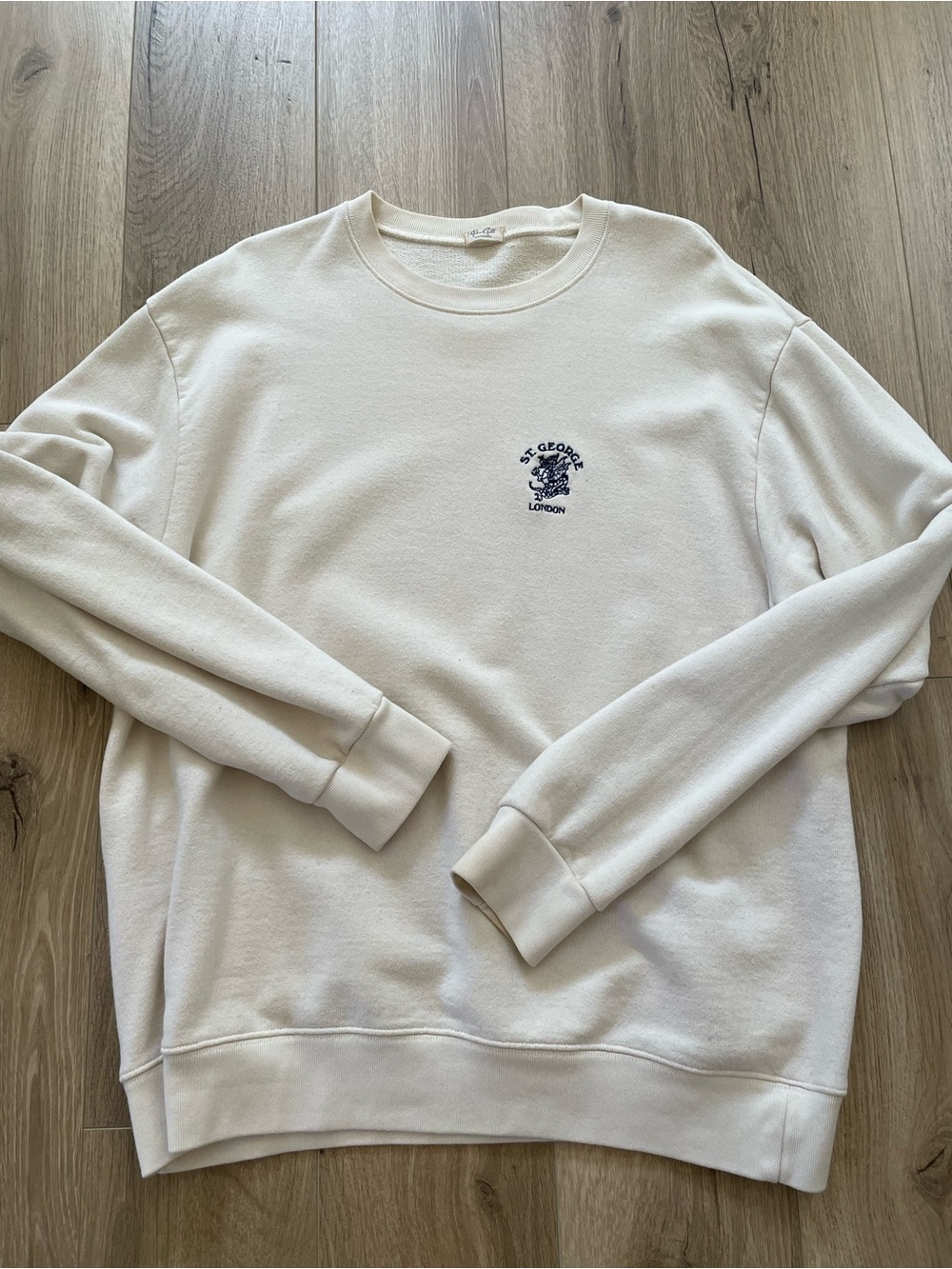 John galt St. George London oversized heavyweight cotton crewneck cream